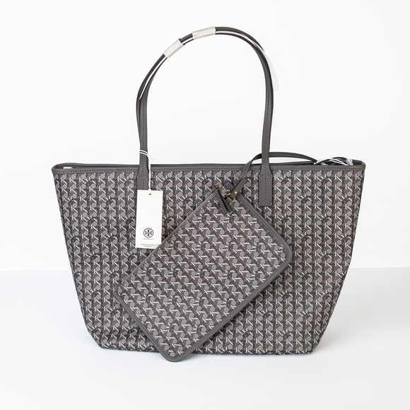 Tory Burch Handbags - NWT Tory Burch Ever-Ready Tote Grey Zinc Logo Monogram
